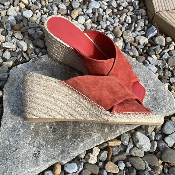 Vince Gaelan Suede Espadrille Wedge Slide Sandals - Picture 6 of 12